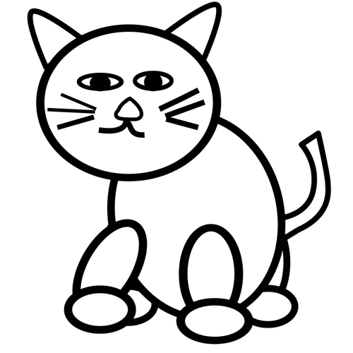 黒と白の漫画子猫のベクター クリップ アート