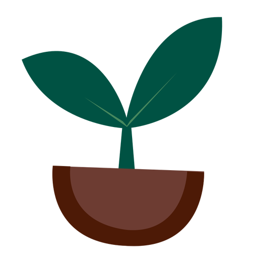 Vector de la imagen de la pequeña planta verde brota de la tierra