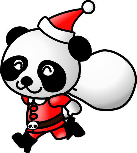 Panda på Santa Claus drakt vektor