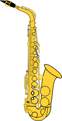 Ilustración de vector de saxofón de oro