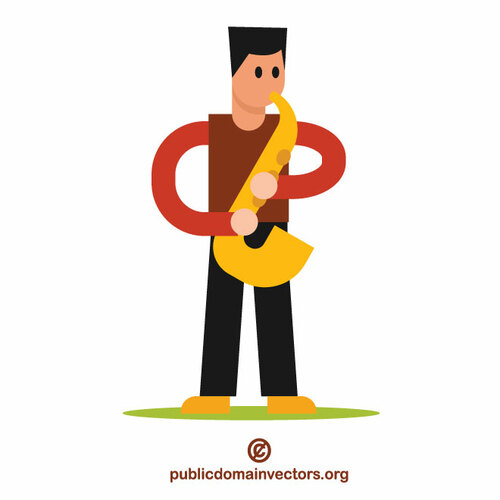 Clipart vectorial de saxofonista