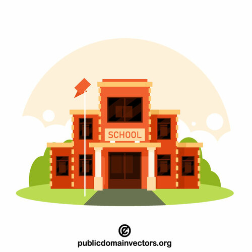 School building vector clip art