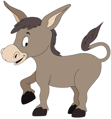 Burro sorridente dos desenhos animados