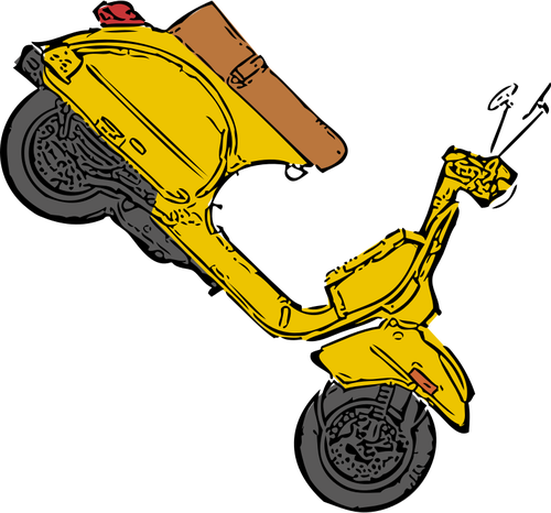 Scooter en su arte del neumático delantero vector clip