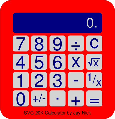 Immagine vettoriale calcolatrice rosso e blu