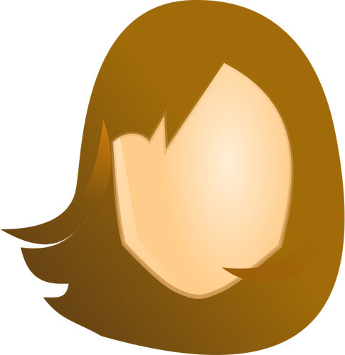 Vector graphics of female blank head with brown hair