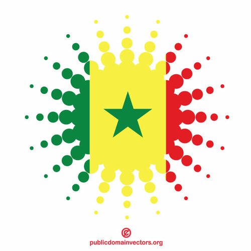 Halbtonform Senegal Flagge