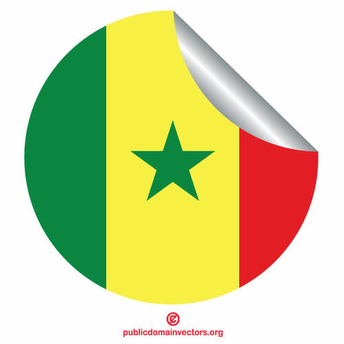 Senegal flagga peeling klistermärke