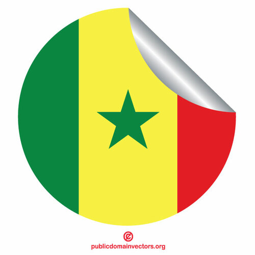 Etiqueta da casca da bandeira de Senegal