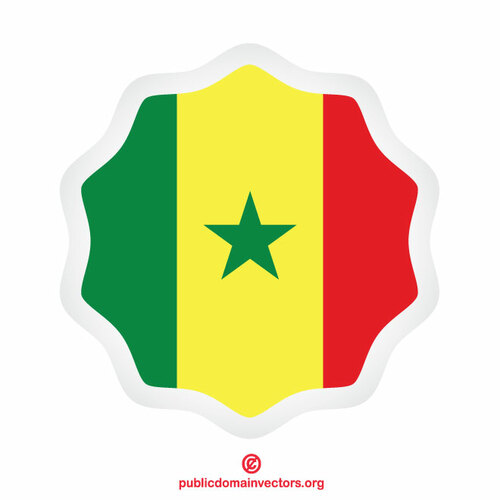 Étiquette de drapeau du Sénégal