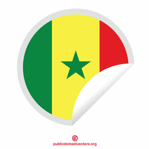 Bandeira da etiqueta da casca de Senegal