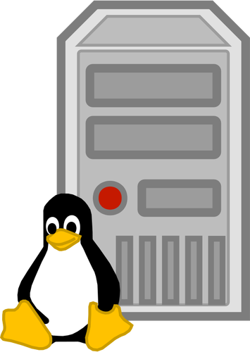 Barevný vektorový obrázek Linux serveru