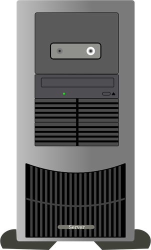 Computer toren met stand vector illustraties