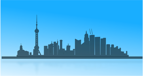 Shanghai city skyline overzicht vector afbeelding
