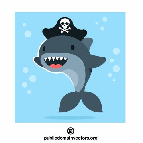 Shark with a pirate hat