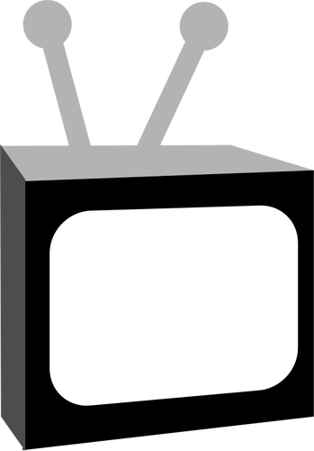 Vector de la imagen del televisor blanco y negro vintage