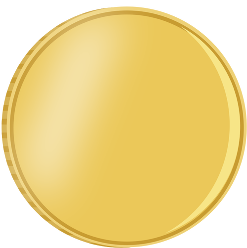 Ilustração em vetor de moeda de ouro brilhante com reflexão