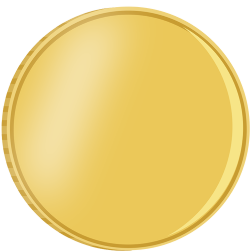 Vector illustration of shiny gold coin with reflection