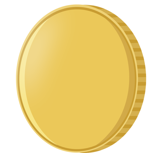 Vektorové ilustrace lesklé zlaté mince s odrazem
