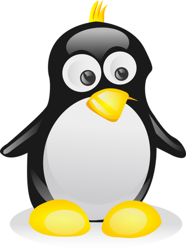 Väri Linux maskotti profiili vektori kuva
