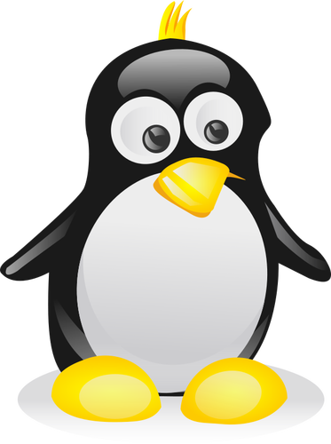 Cor da mascote de Linux perfil vector imagem