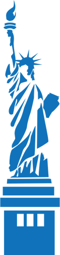 Statue of Liberty blue silhouette vector image