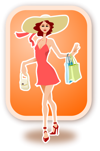 Shopping image vectorielle femme