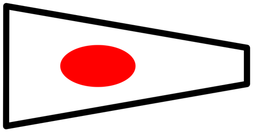 Japanese flag outlined