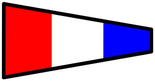 Three-colored signal flag