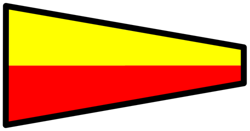 Signal-flaggan i gult och rött