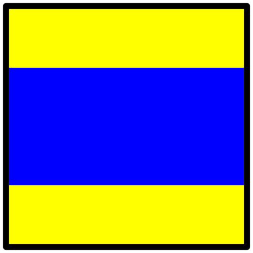 Bendera kuning dan biru