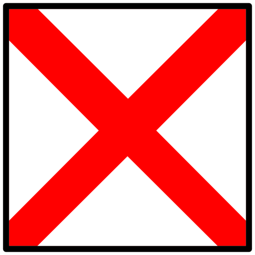 Red x Symbol Flagge