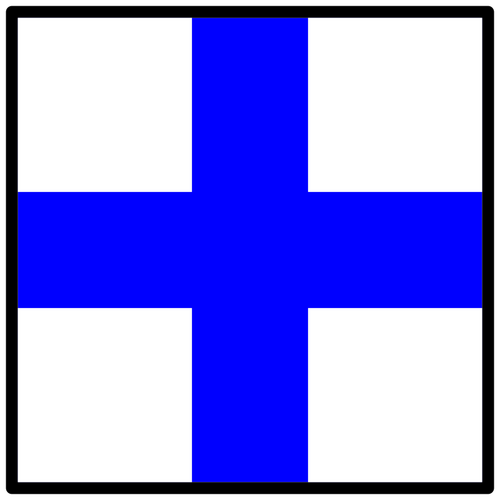 青と白の信号旗