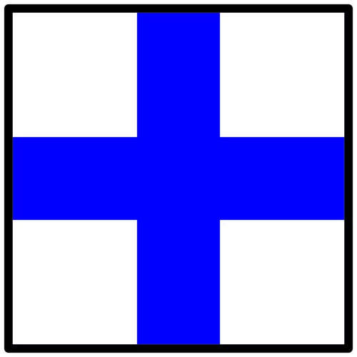 Bandeira de sinal azul e branco