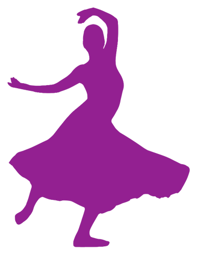 Fialový flamenco tanečnice