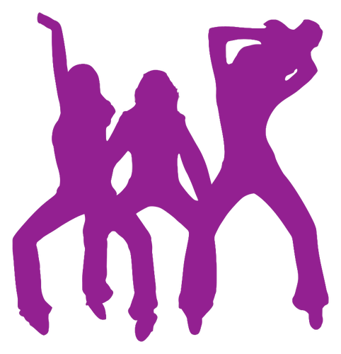 Three purple dancers