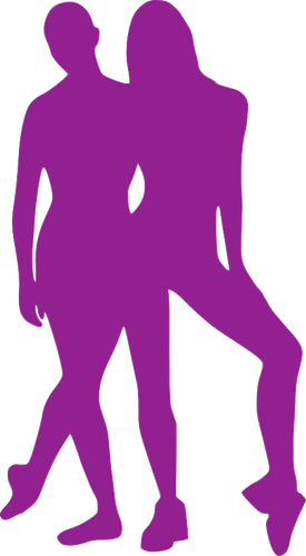 Purple dancing couple