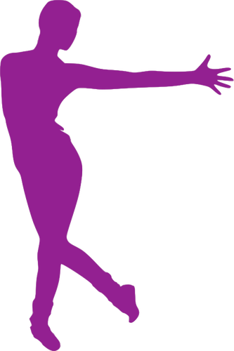 Фиолетовый танцор опираясь