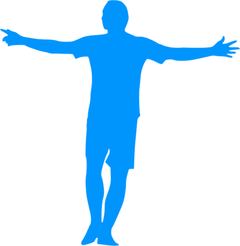 Image de silhouette bleu pour le joueur de football