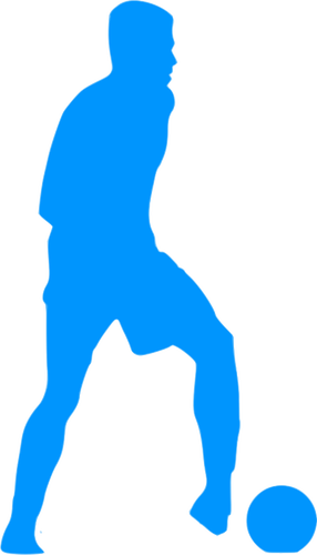 Fußball Spieler Blau Silhouette ClipArt