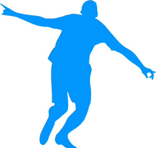 Blå silhuett fotballspiller