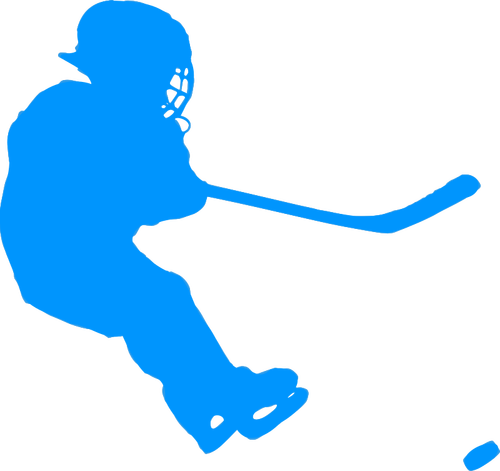 Blaue Hockeyspieler