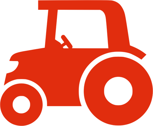 Immagine vettoriale rosso sagoma di un trattore