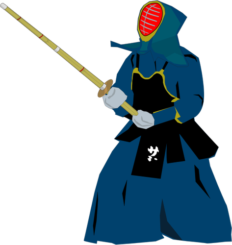 Kendo kampsport fighter vektor illustration