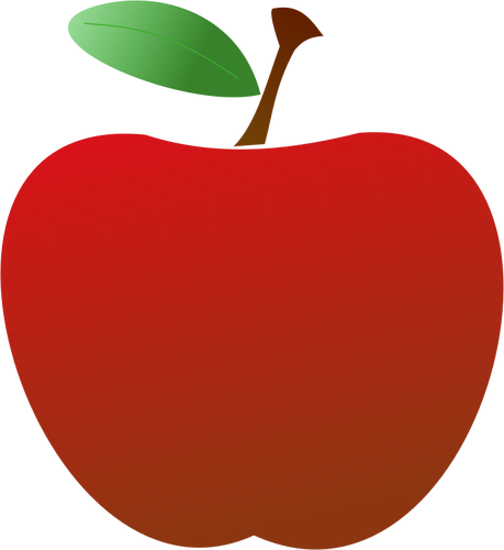 2D red apple vector drawing