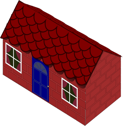 红房子用砖创建矢量图像