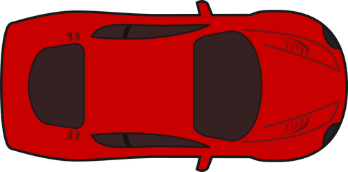 Punainen kilpa-auto top view vektori