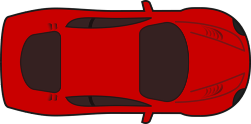 Red racing car top view vector