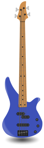 Guitarra baixo simples com ilustração vetorial de quatro cordas