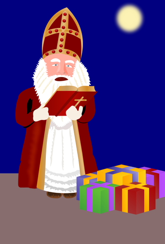 Sinterklaas cu prezinta vector imagine